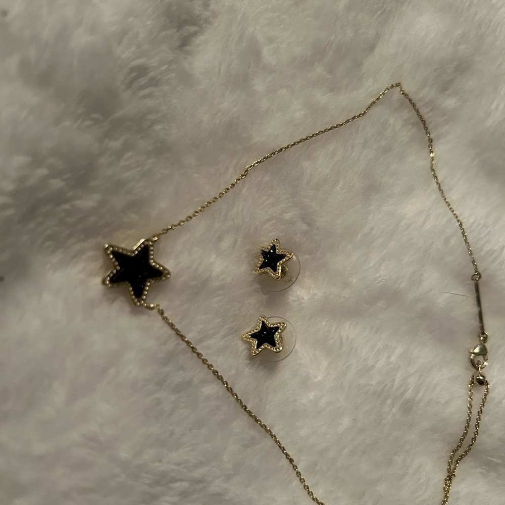 Kendra Scott Gold Star w/ Black Diamonds Set